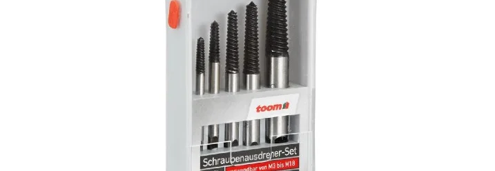 Fünf Schraubenausdreher in Kunststoffverpackung